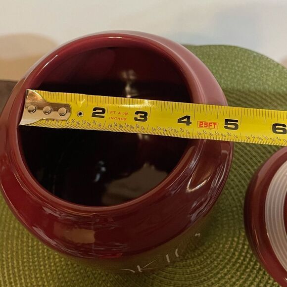 Rae Dunn ceramic Burgundy “Cookies” cookie jar NWOT - Picture 8 of 9